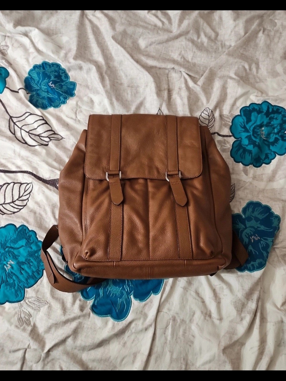 Cole Haan Genuine Leather Brown Backpack